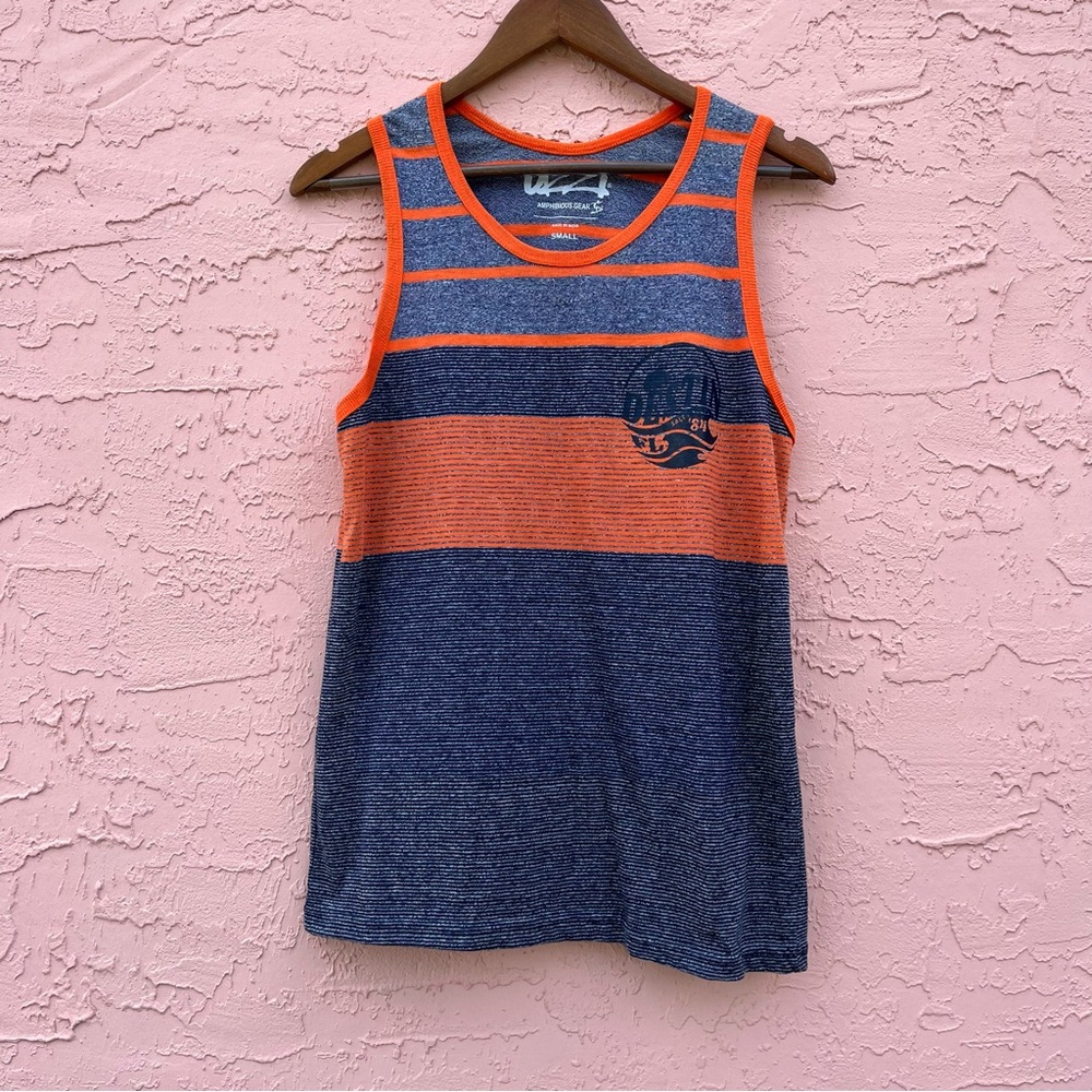 Vintage Uzzi Souvenir Tank Destin Florida Blue Orange Size Small